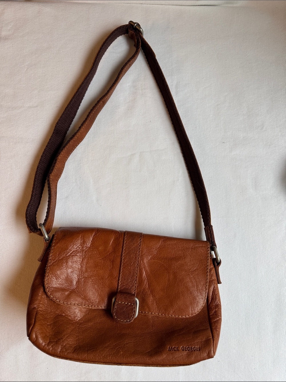 Casual Brown Leather Crossbody Bag with Adjustable Strap